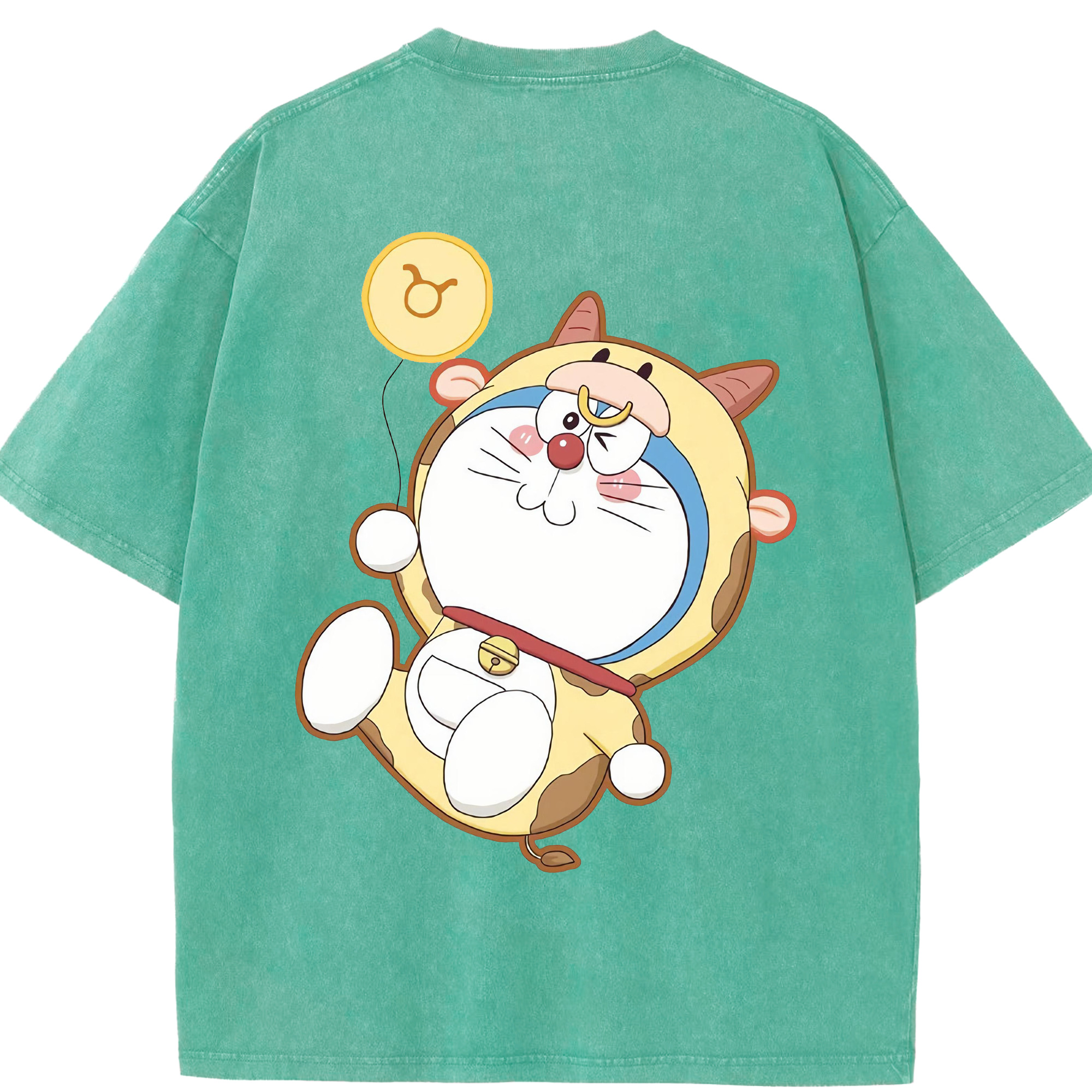 （画像用） ドラえもん Doraemon 綿100% ヴィンテージ風 半袖Tシャツ（背面プリント）